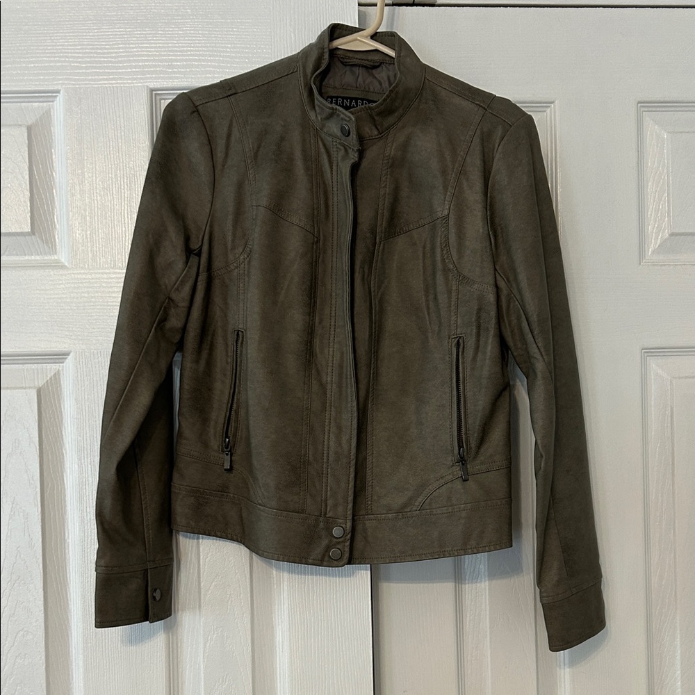 Bernardo Women's Dark Olive Leather Jacket
